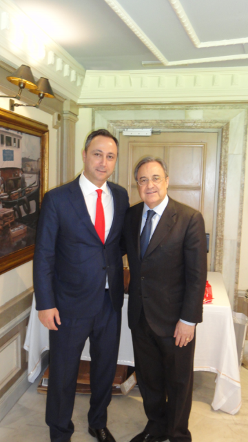 Florentino Perez Président du Réal de Madrid avec Joseph Ged